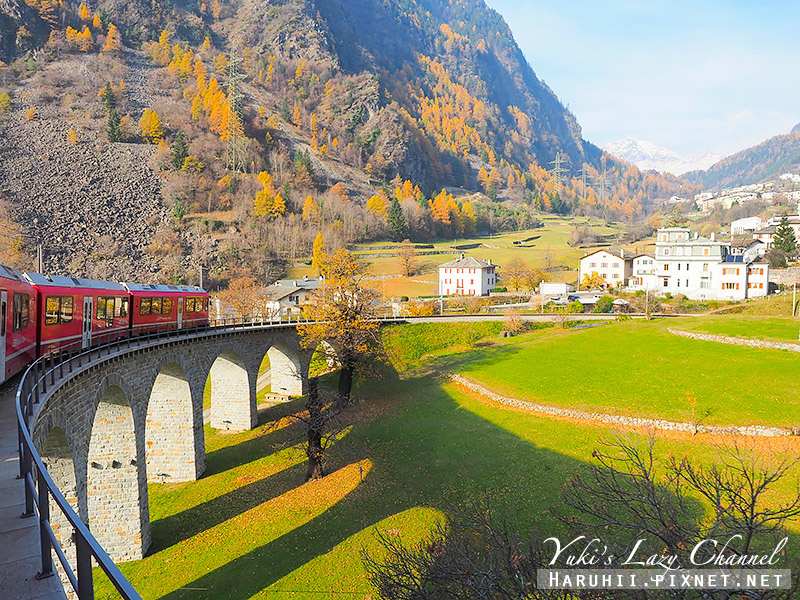 [瑞士] 伯連納列車Bernina Express：世界遺產鐵道，從金黃秋天駛入絕美雪白冬季 @Yuki&#039;s Lazy Channel