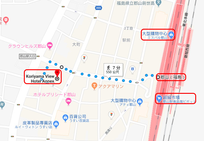 郡山景觀飯店分館Koriyama View Hotel Annex map.jpg