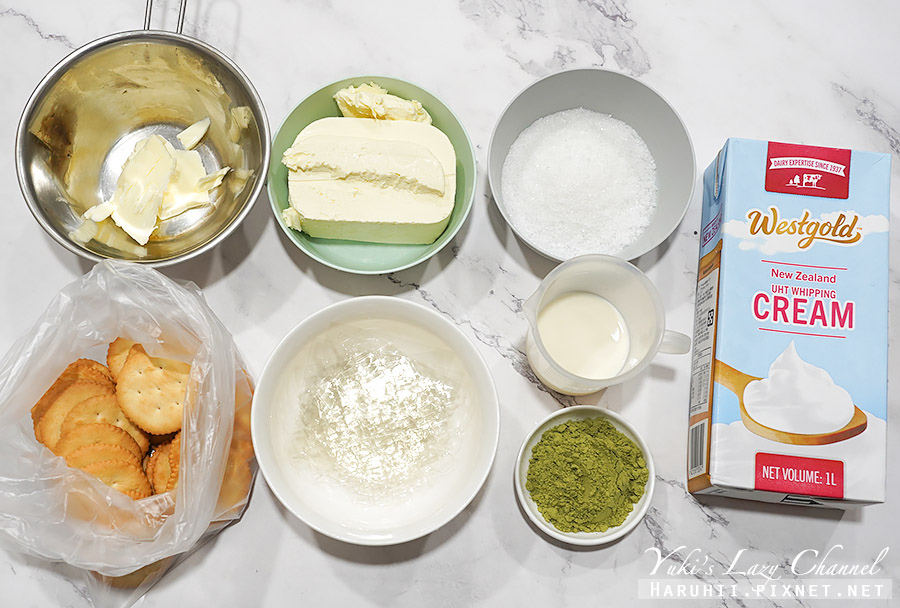 【食譜】抹茶漸層生乳酪蛋糕，免烤箱做出超美漸層，好吃又好看 @Yuki&#039;s Lazy Channel